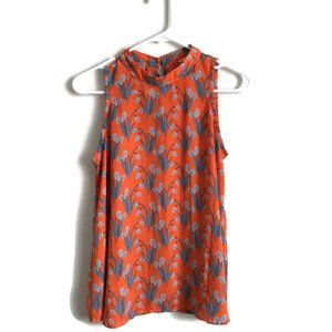 XS Loft Orange Floral Top